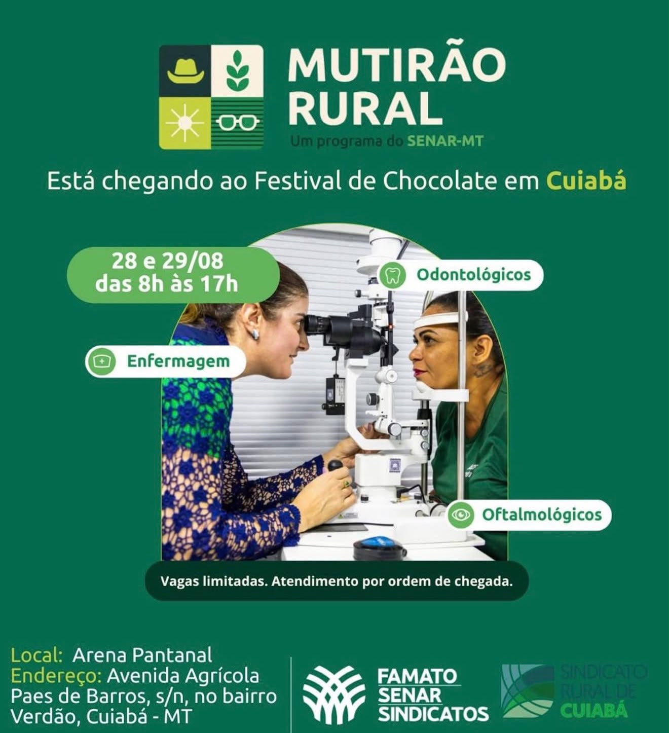 Festival do Chocolate terá atendimento gratuito de saúde pelo Senar-MT